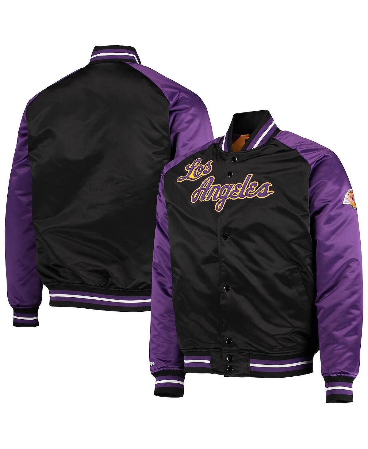 

Мужская черная, фиолетовая атласная куртка los angeles lakers hardwood classics reload 3.0 raglan с застежкой на всю длину Mitchell & Ness, мульти
