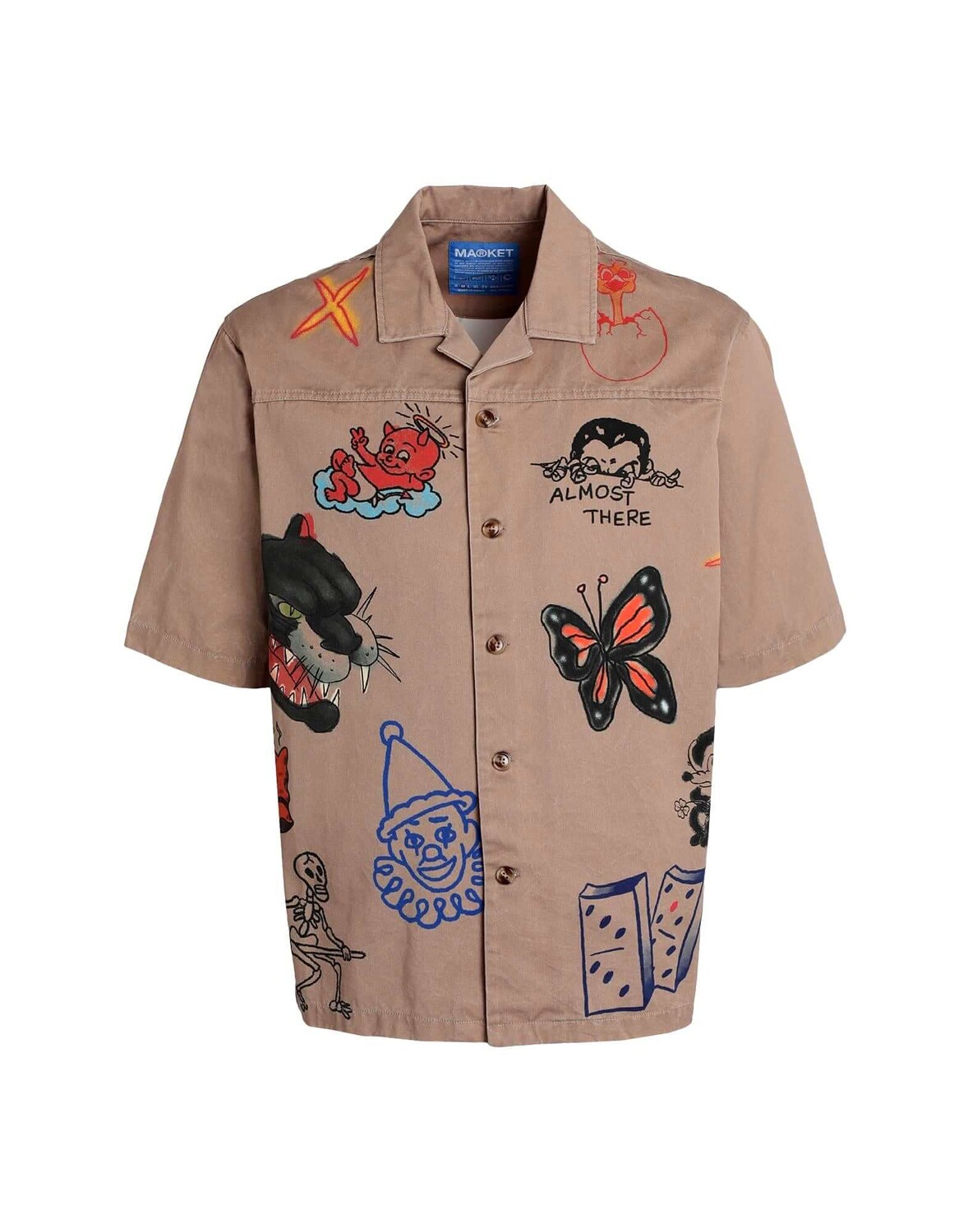 

Рубашка Market Almost There Ss Button Up, светло-коричневый