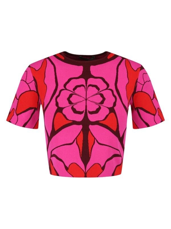 

Топ с цветочным принтом Alexander McQueen Pink