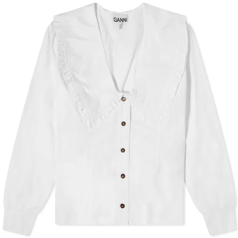 

Рубашка GANNI V-Neck, белый