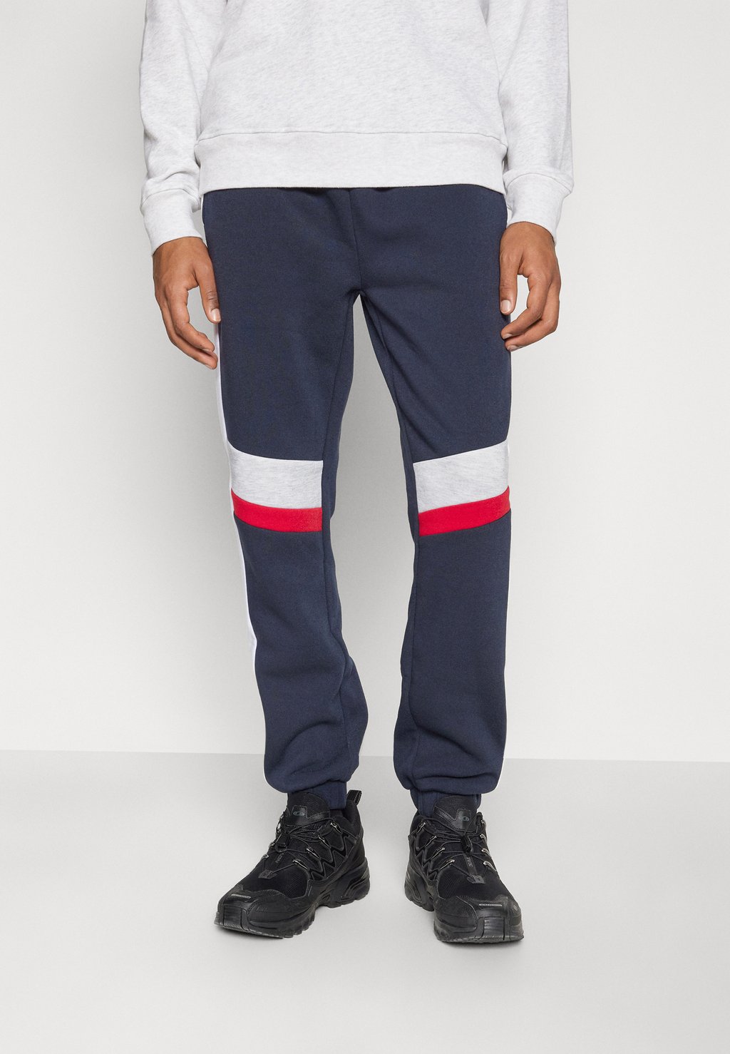 Спортивные брюки Brave Soul, темно-синий/белый/светло-серый меланж/красный бейсболка land rover unisex heritage cap grey marl with navy