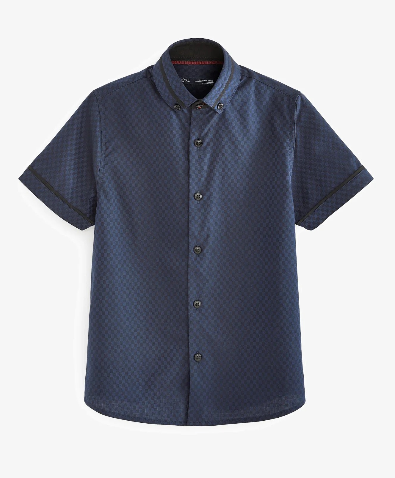 Рубашка Next Short Sleeve Standard, темно-синий футболка для девочек детская хлопковая рубашка с коротким рукавом одежда летний детский однотонный топ футболки детская футболка с буфа