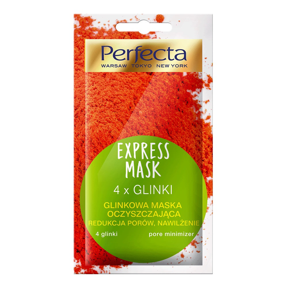 Perfecta Экспресс-маска Глиняная очищающая маска для сужения пор и увлажнения 8мл 4x led