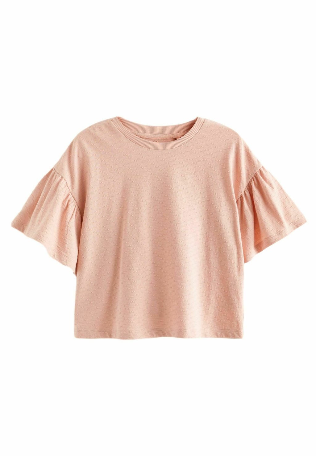 Базовая футболка Textured Frill Sleeve Regular Fit Next, розовый