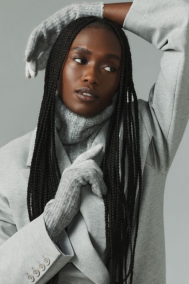 

Двухцветные перчатки от Anthropologie, серый