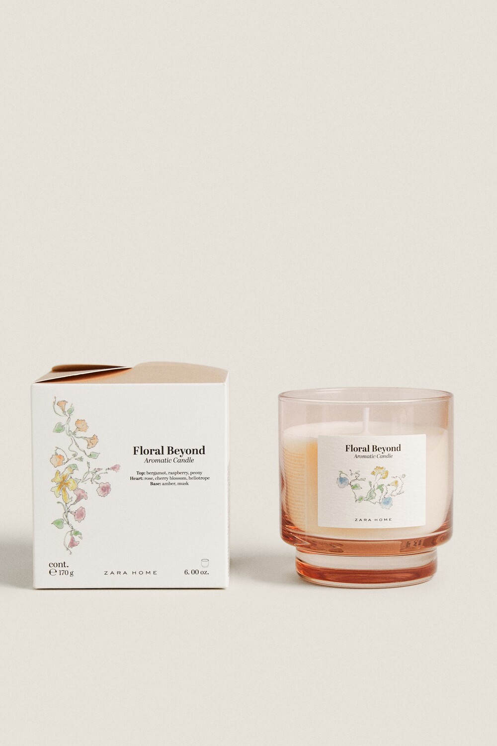 

(170 г) ароматическая свеча floral beyond Zara, светло-красный