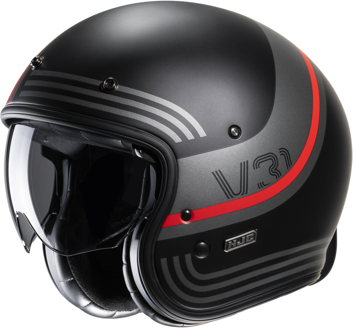 

HJC V31 Byron Retro Реактивный шлем, черный/серый/красный