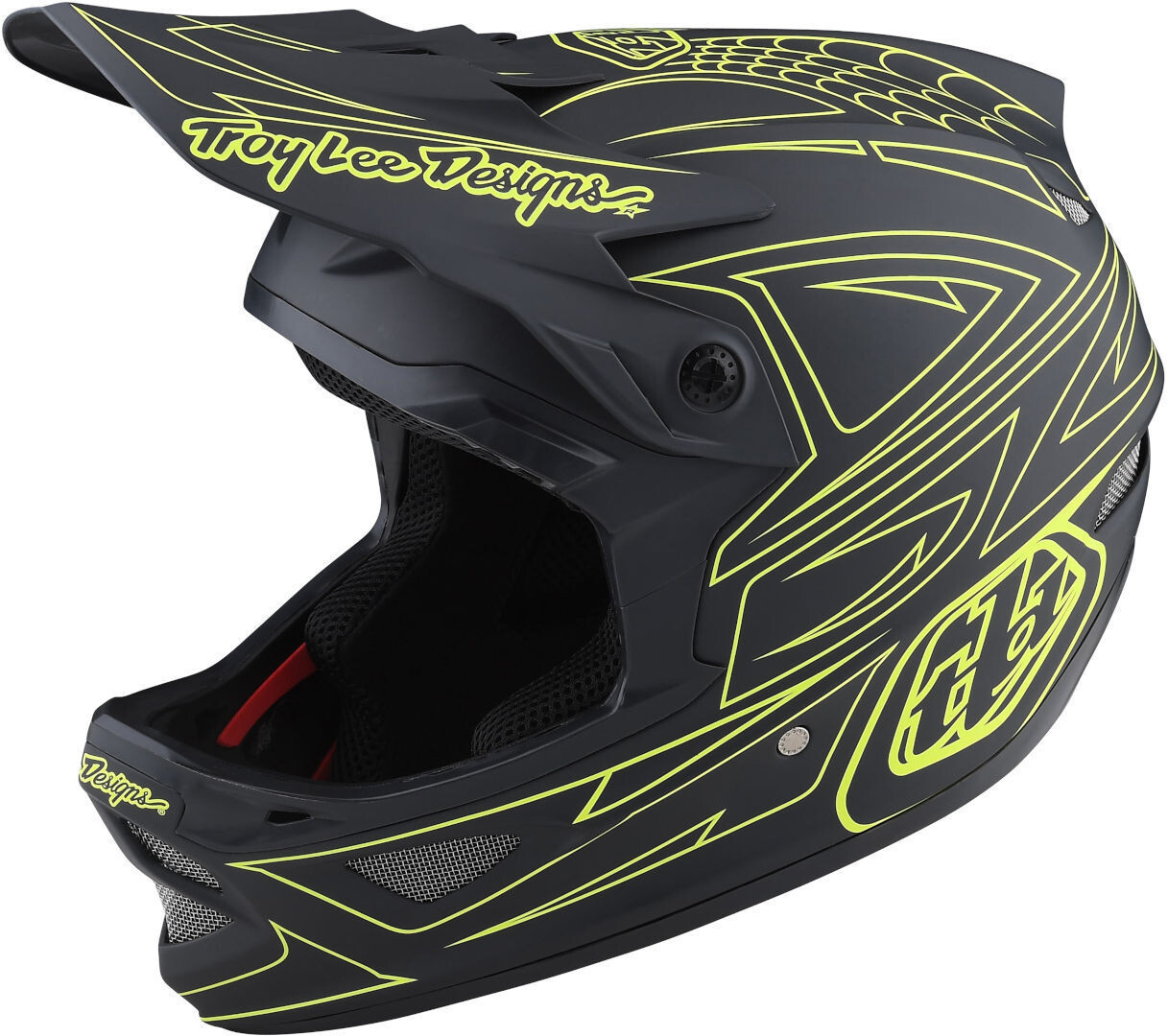 

Шлем Troy Lee Designs D3 Fiberlite Spiderstripe для скоростного спуска, серый/желтый