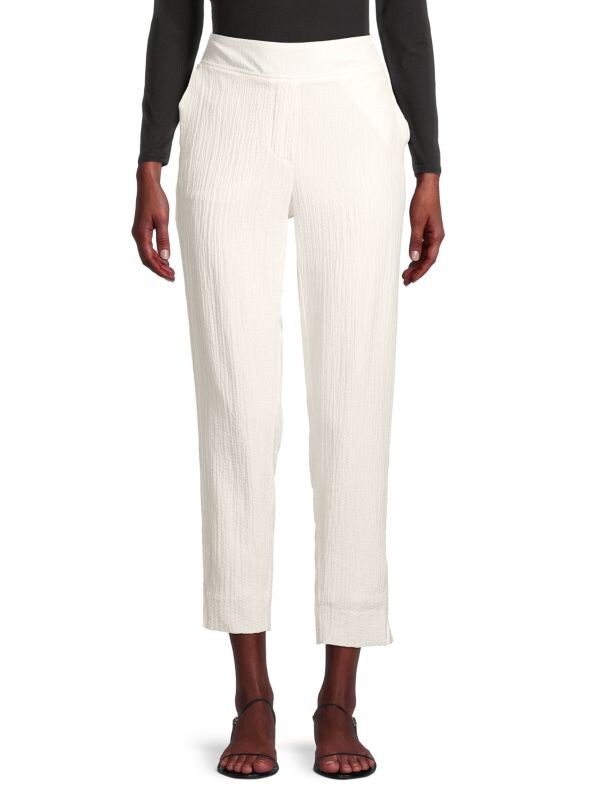 

Мятые укороченные брюки Calvin Klein Soft white, Белый