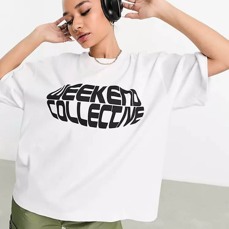 

Футболка Asos Weekend Collective Heavy Weight Oversized, белый
