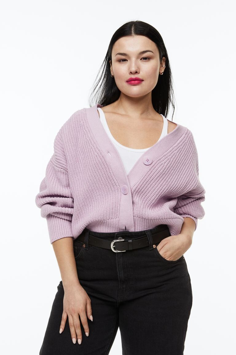 

Полосатый кардиган H&M, светло-фиолетовый