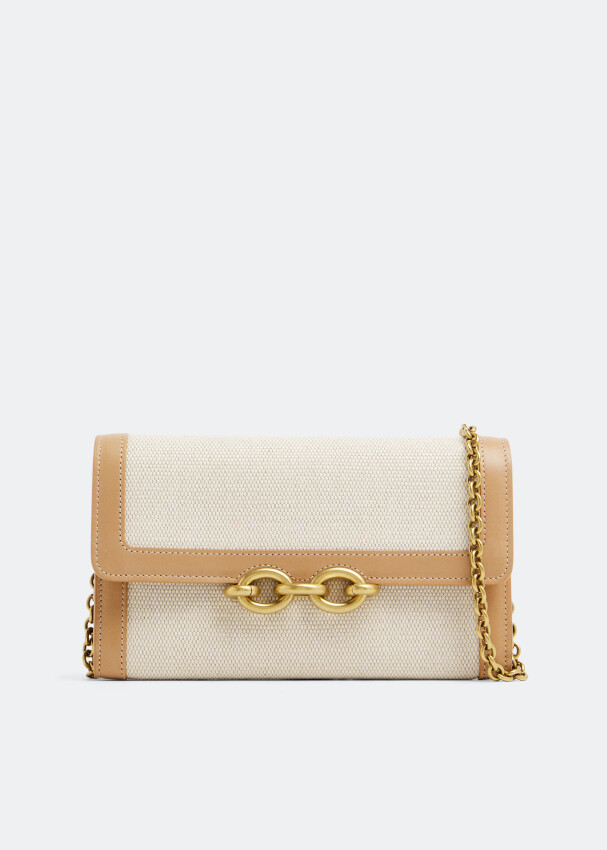 

Кошелек SAINT LAURENT Le Maillon chain wallet, бежевый