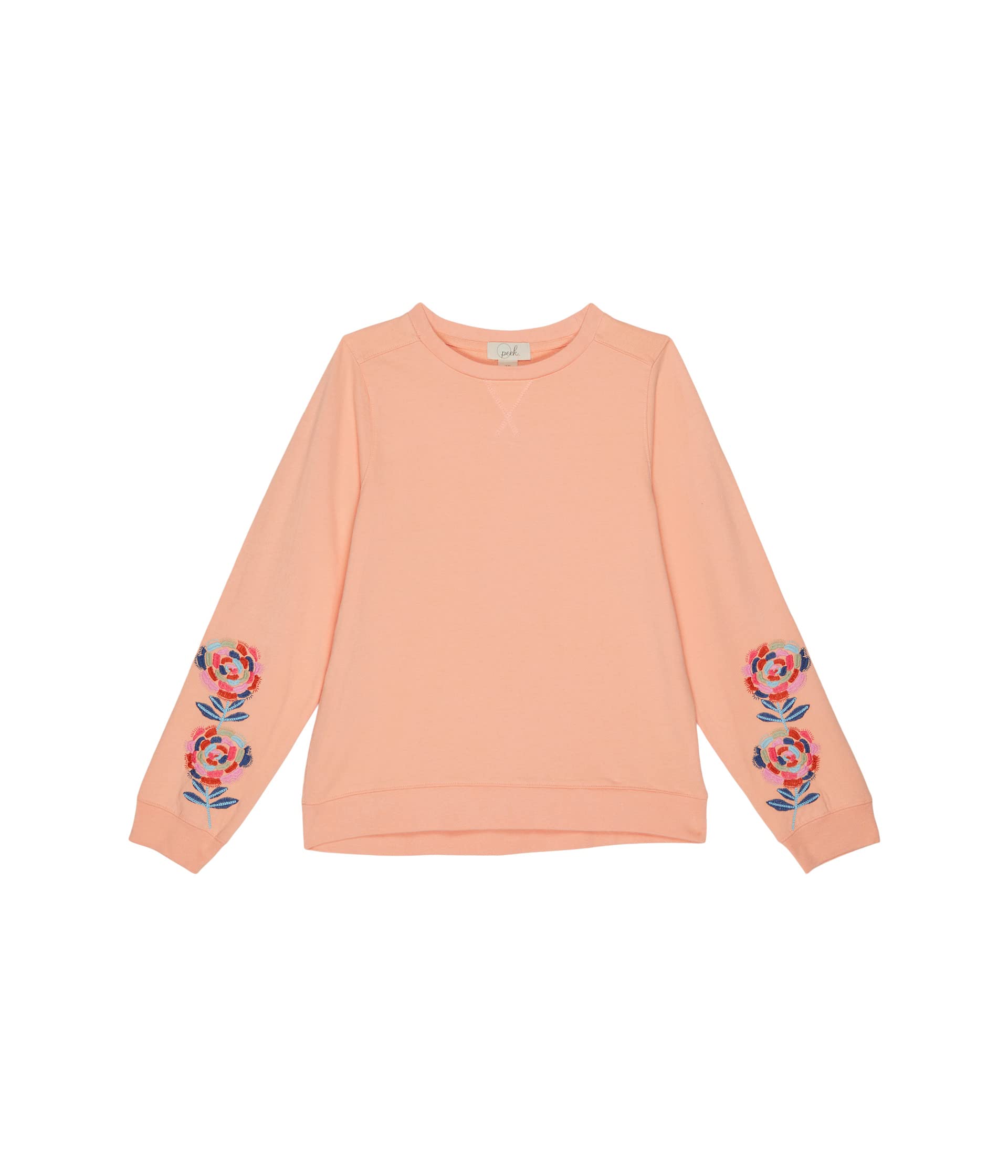 Свитшот PEEK, Rose Embroidered Sleeve Sweatshirt