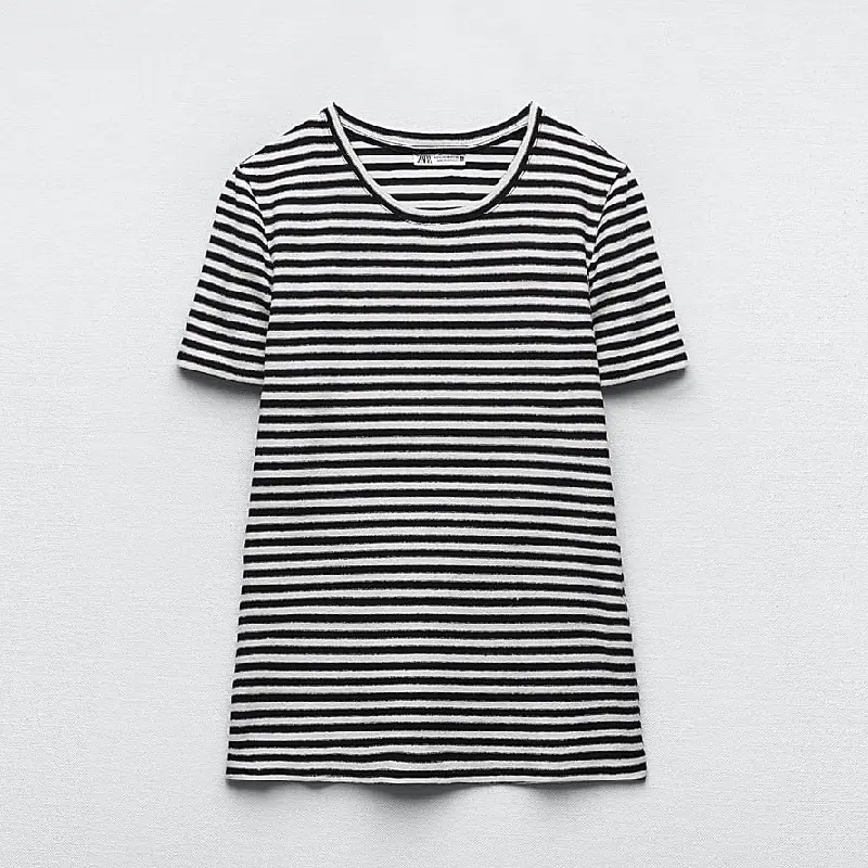 

Футболка Zara Rustic, кремовый/черный