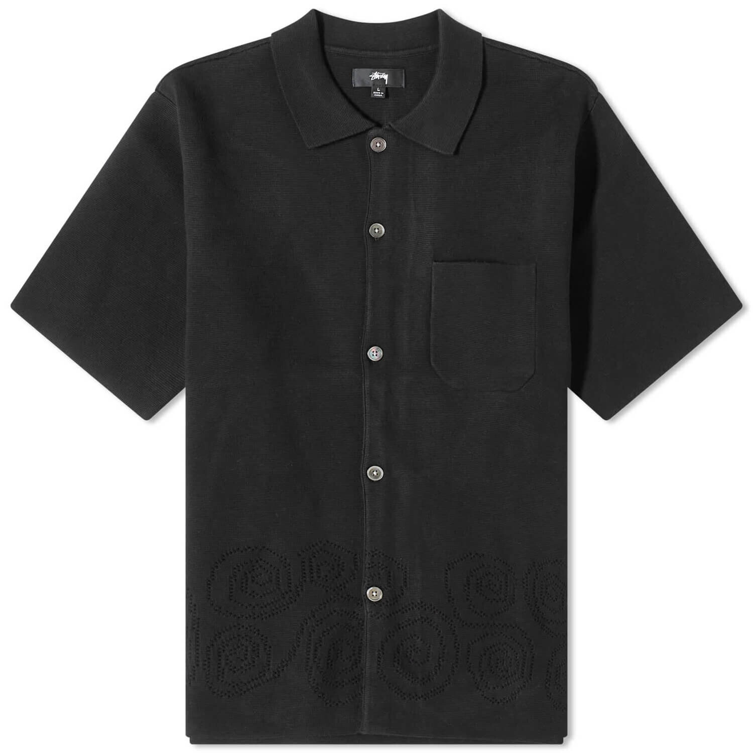 

Рубашка Stussy Perforated Swirl Knit, черный