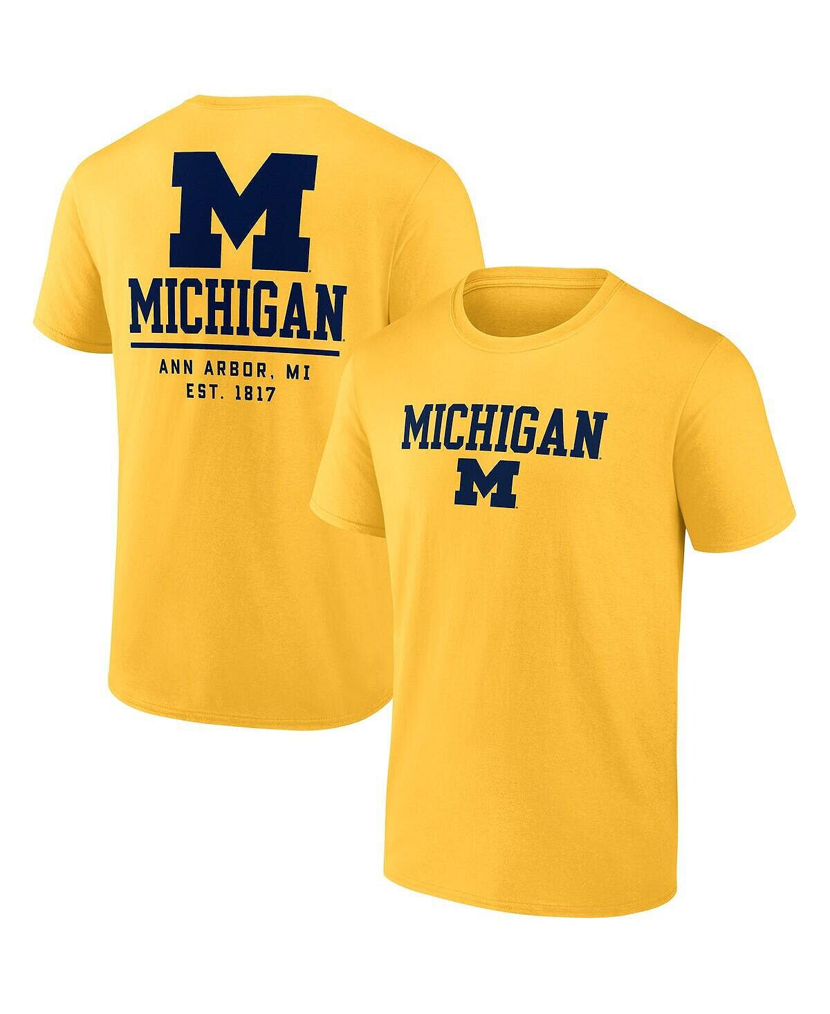 

Мужская фирменная футболка maize michigan wolverines game day 2-hit Fanatics