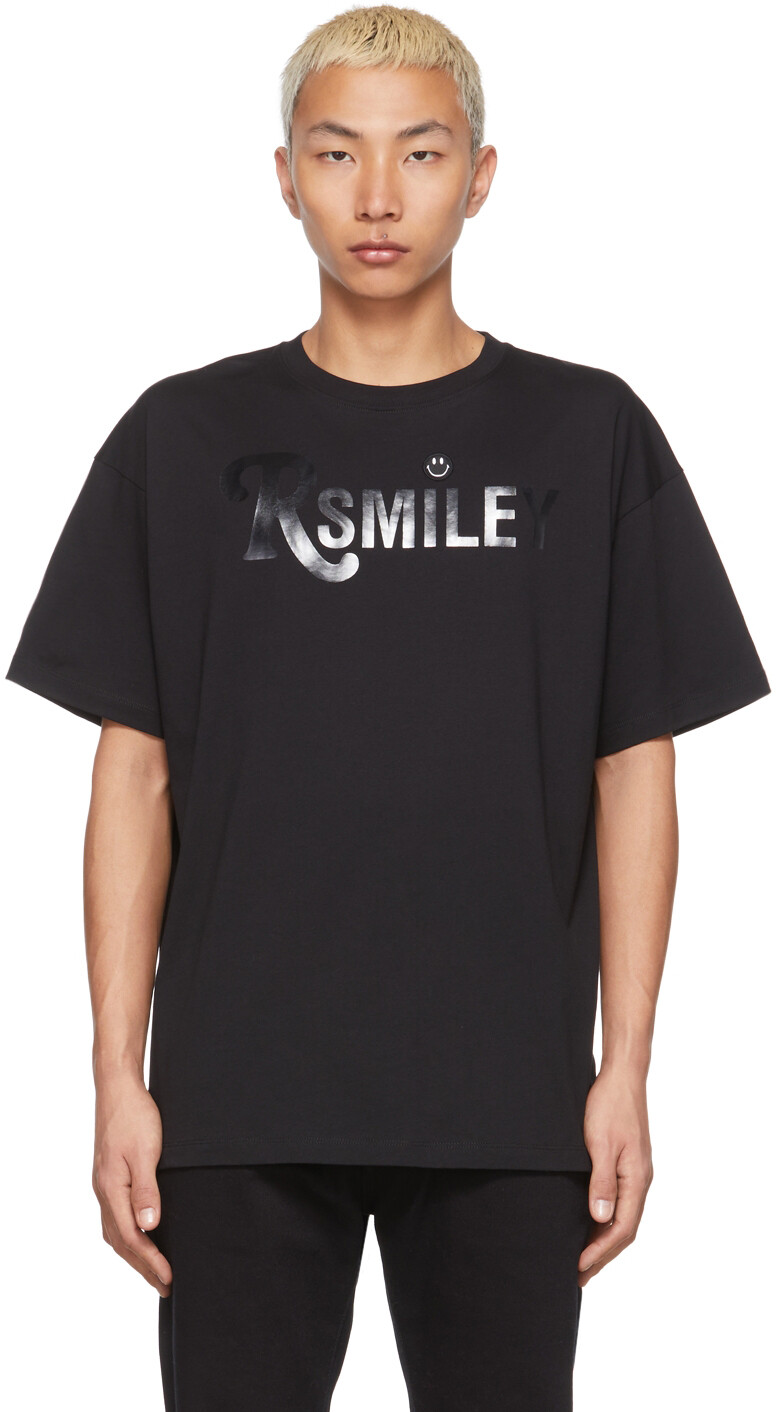 

Черная футболка со смайликом RSmiley Graphic Raf Simons