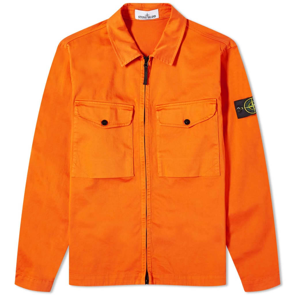 Куртка-рубашка Stone Island Stretch Cotton Double Pocket, оранжевый
