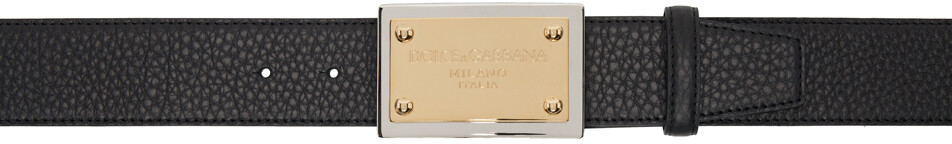

Черный зернистый пояс Dolce & Gabbana