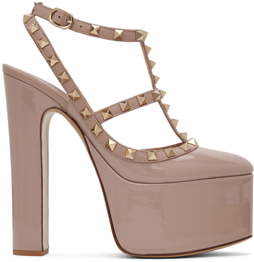 

Серо-коричневые туфли Rockstud на платформе Valentino Garavani, Коричневый