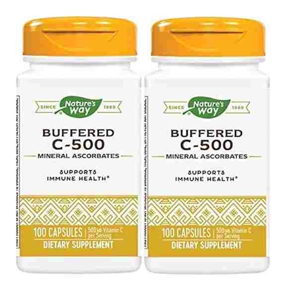 

Витамин С Nature's Way Buffered C-500, 2 упаковки по 100 капсул