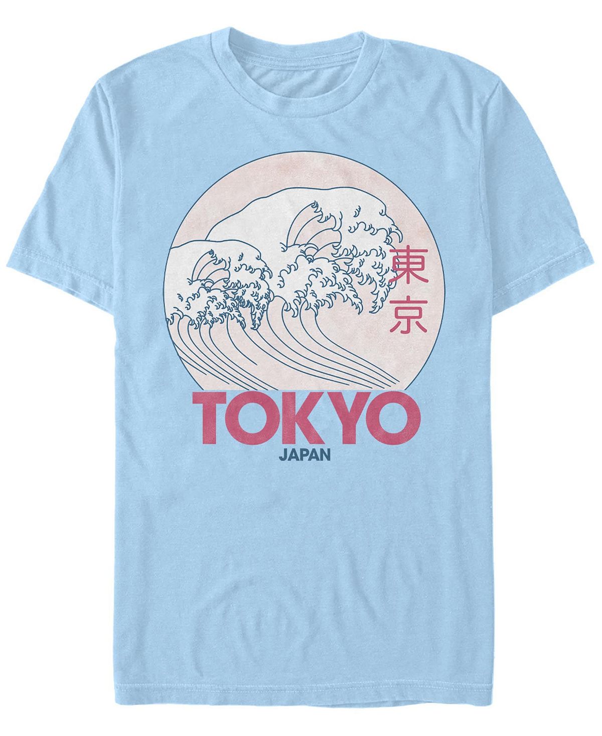 Мужская футболка с круглым вырезом с короткими рукавами в винтажном стиле tokyo Fifth Sun, светло-синий мужская футболка с круглым вырезом и короткими рукавами в винтажном стиле с логотипом университета монстров fifth sun белый