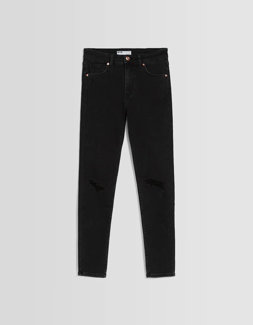 

Джинсы Bershka Low waist skinny vintage, чёрный