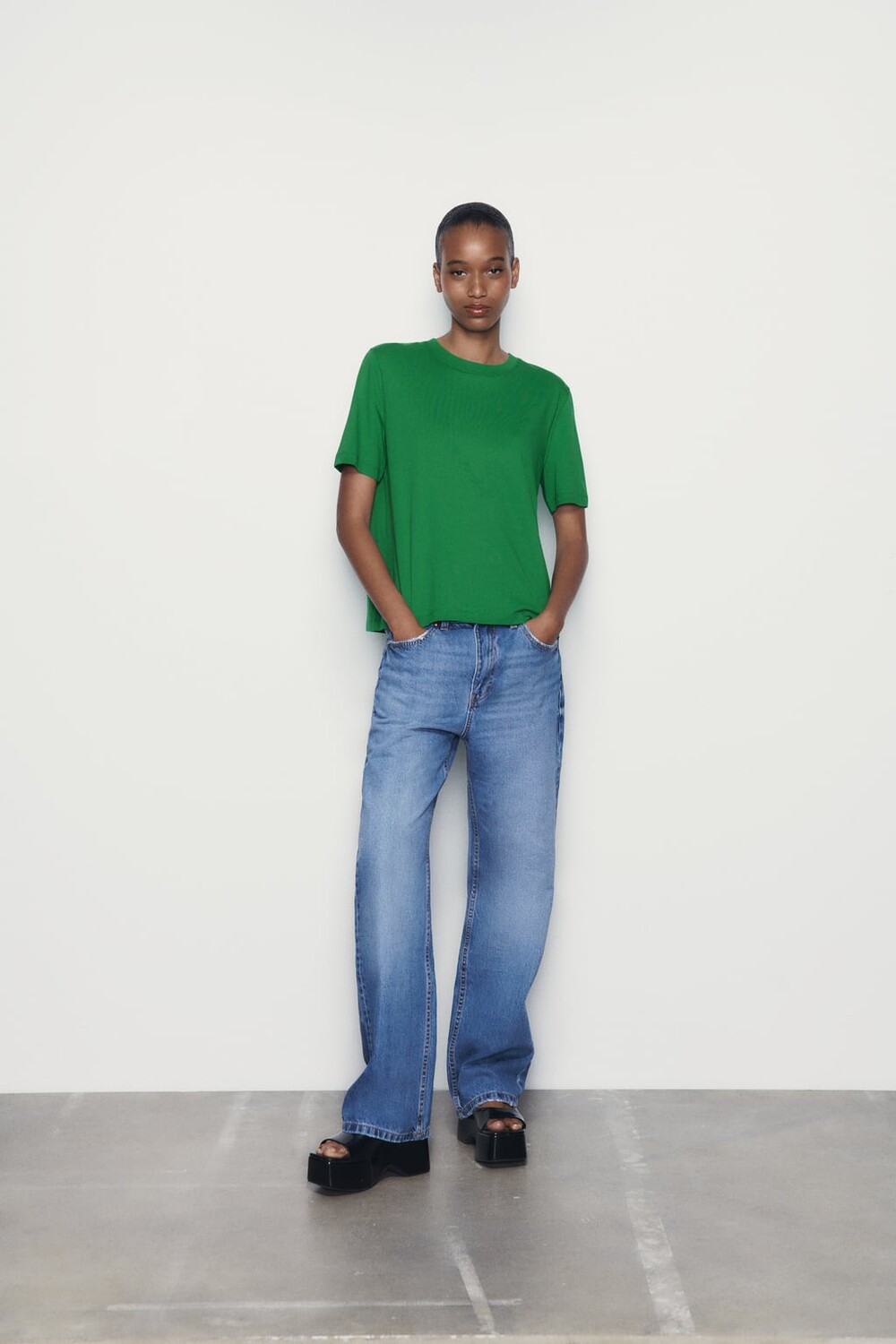 

Футболка с коротким рукавом ZARA, зеленый