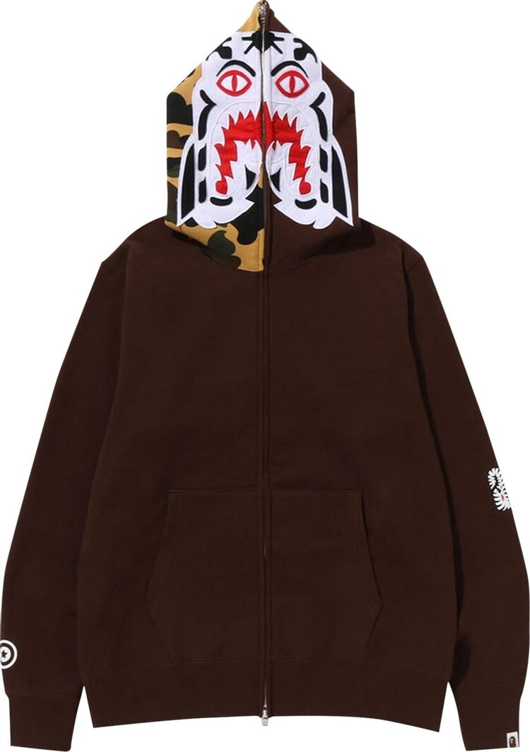 

Худи BAPE 1st Camo Tiger Full Zip Hoodie 'Brown', коричневый