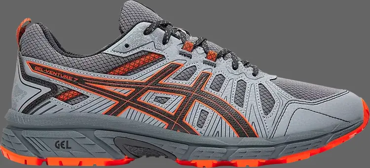 

Кроссовки gel venture 7 4e wide 'carrier grey habanero' Asics, серый