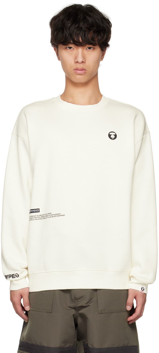 

Белая толстовка с принтом AAPE by A Bathing Ape