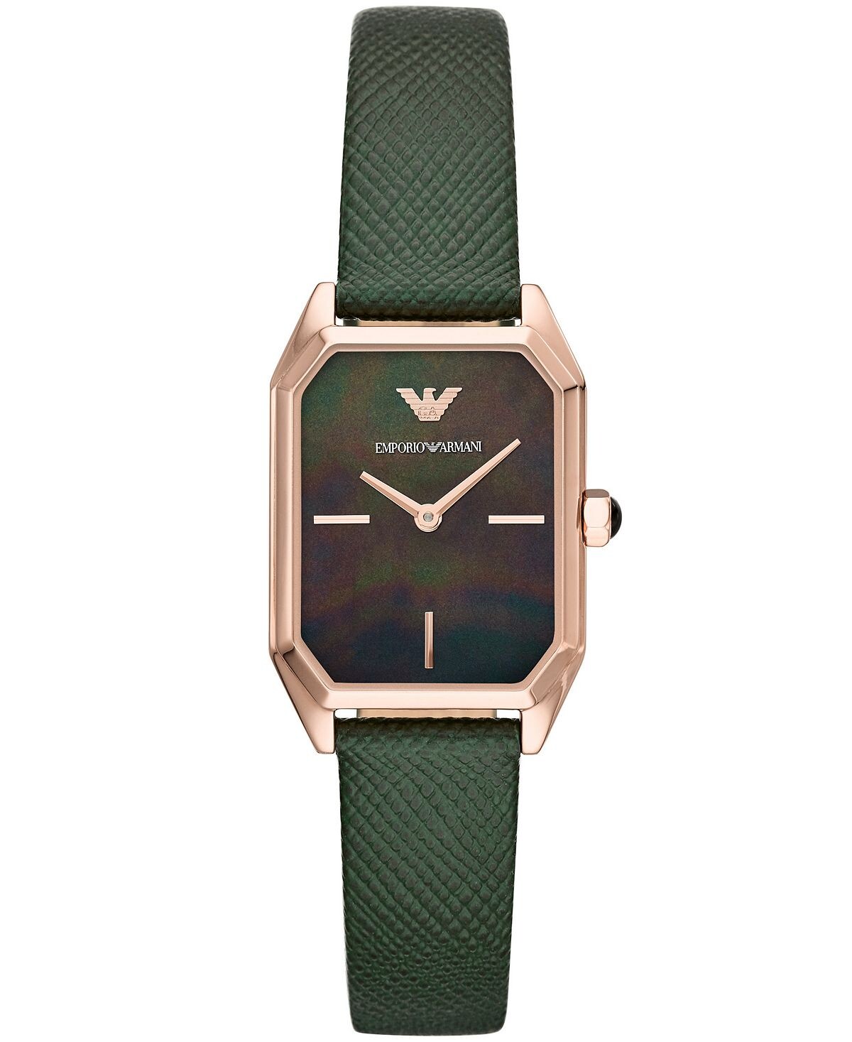 

Женские часы с зеленым кожаным ремешком 24x36 мм Emporio Armani, зеленый