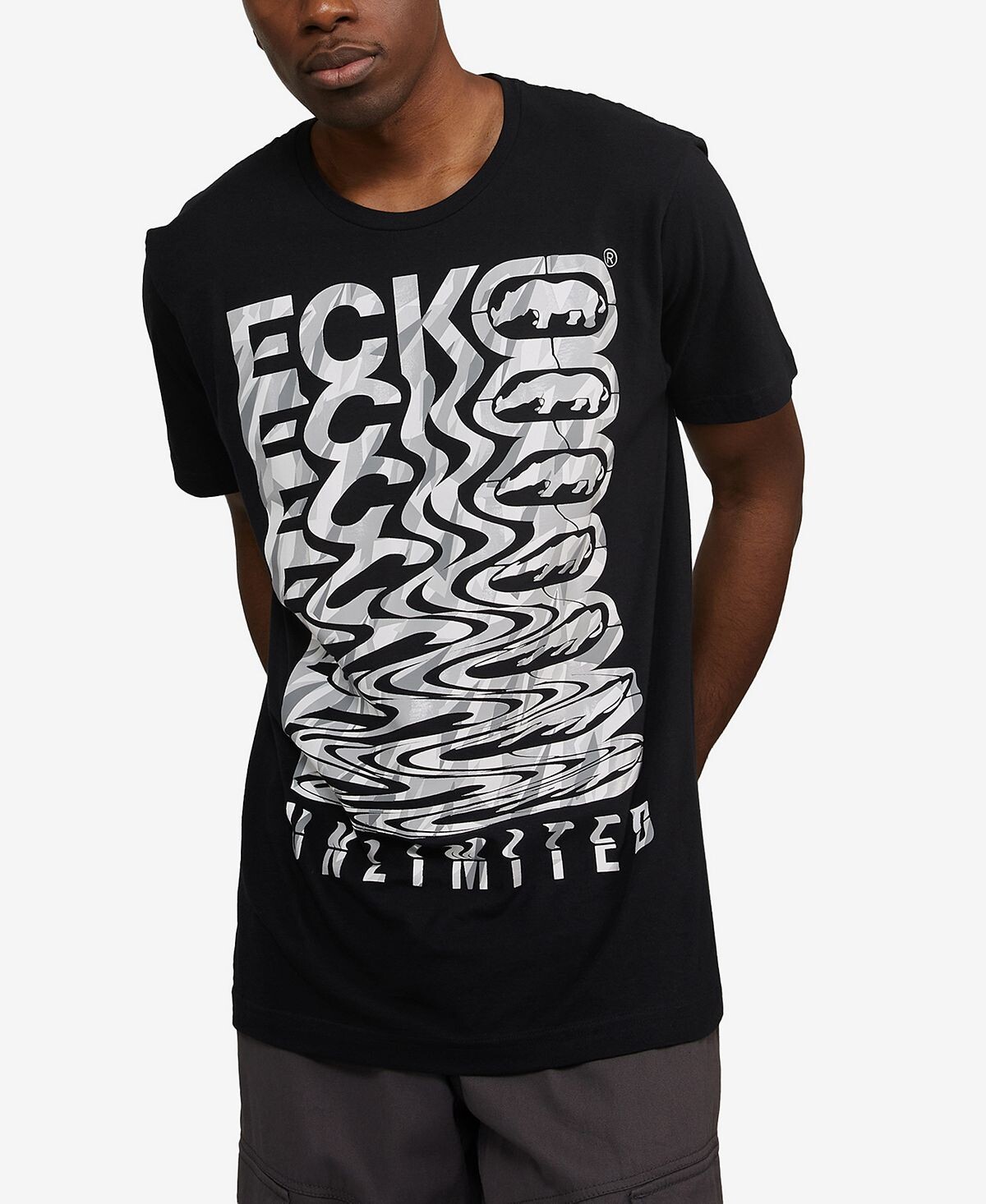 

Мужская футболка с рисунком meltdown Ecko Unltd, черный