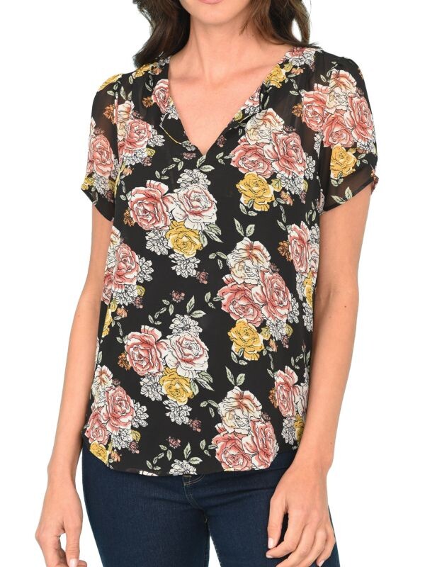 

Топ Daniel Rainn Swiss Dot, black floral