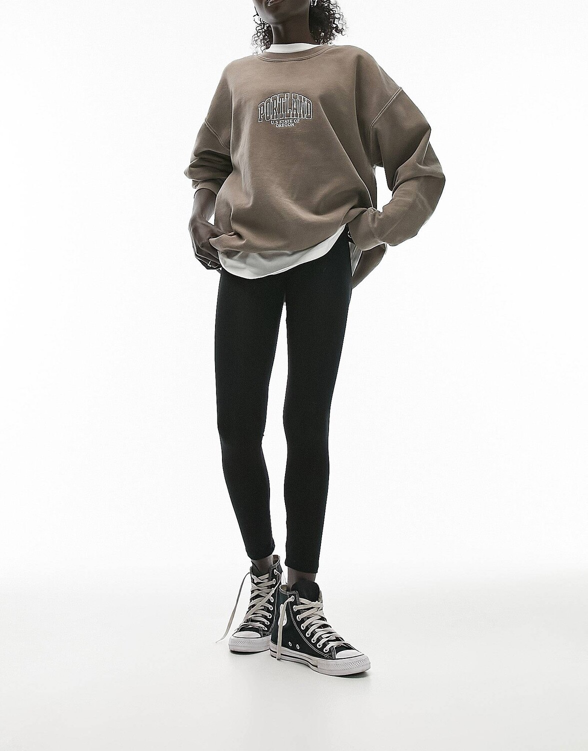 

Черные базовые леггинсы до щиколотки Topshop Petite, Черный