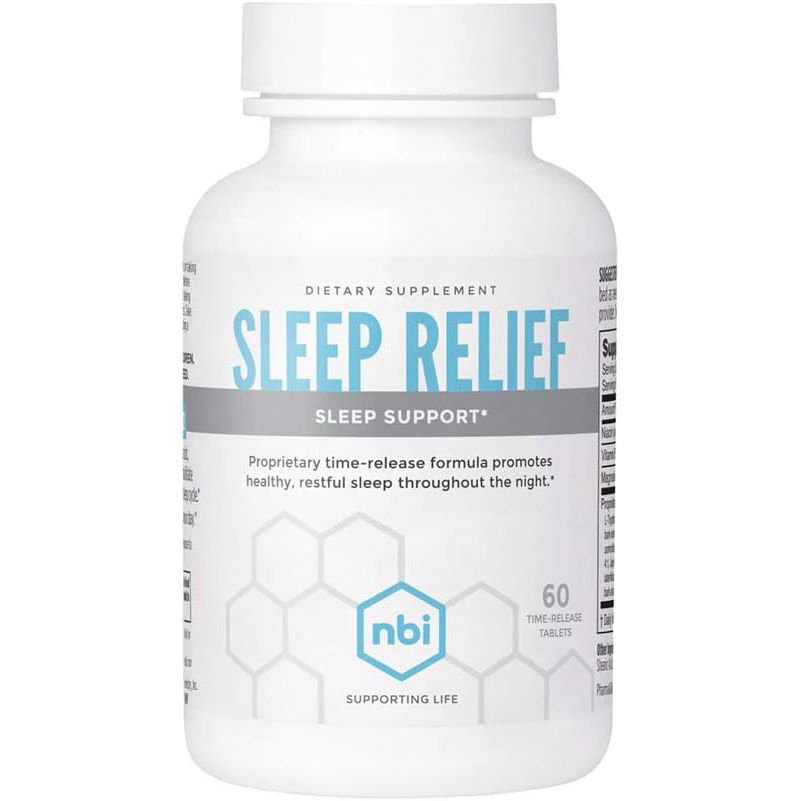 витаминный комплекс для здорового сна sleep bioniq essential капсулы 120шт Натуральная формула мелатонина с магнием и L-теанином NBI Sleep Relief, 60 таблеток