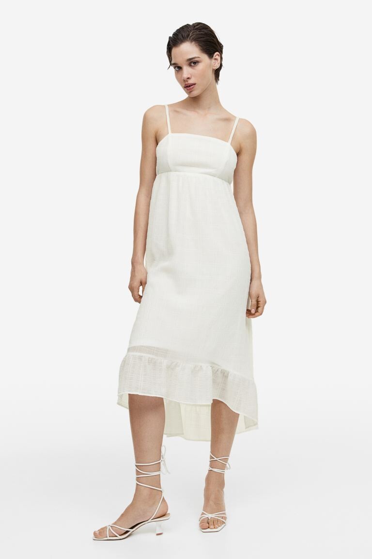 

Креповое платье с завязками H&M, крем