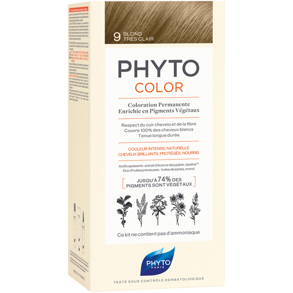 Phyto Phytocolor краска для волос 9.0 очень светлый блонд, 1 упаковка крем краска phyto phytocolor очень светлый блонд тон 9 д волос