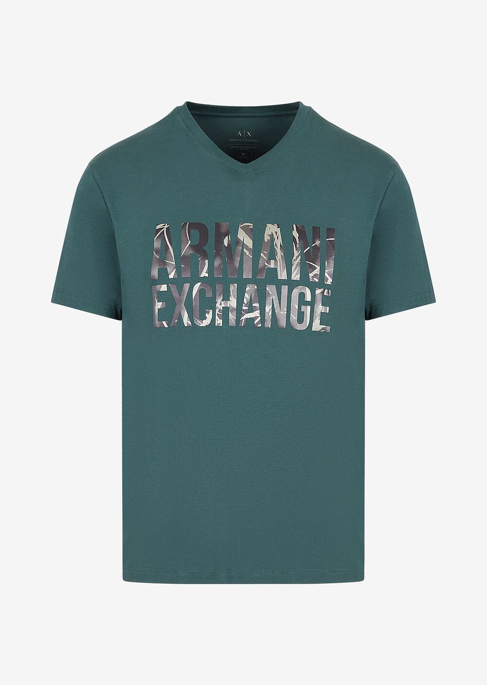 

Футболка классического кроя из органического джерси и хлопка с логотипом Armani Exchange, зеленый