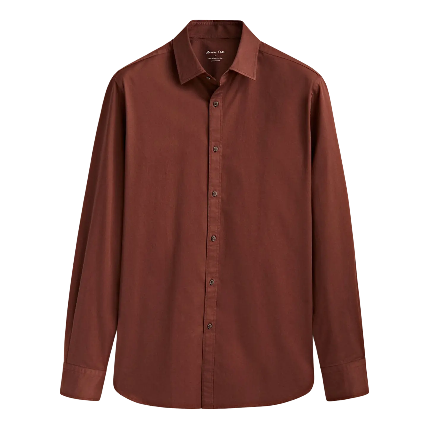 

Рубашка Massimo Dutti Slim Fit Cotton Twill, бордовый