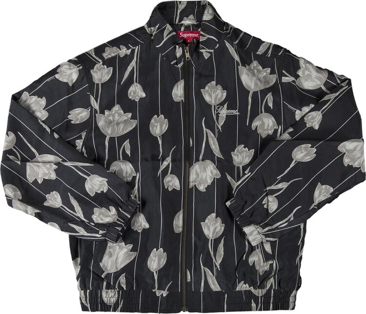 

Куртка Supreme Floral Silk Track Jacket 'Black', черный