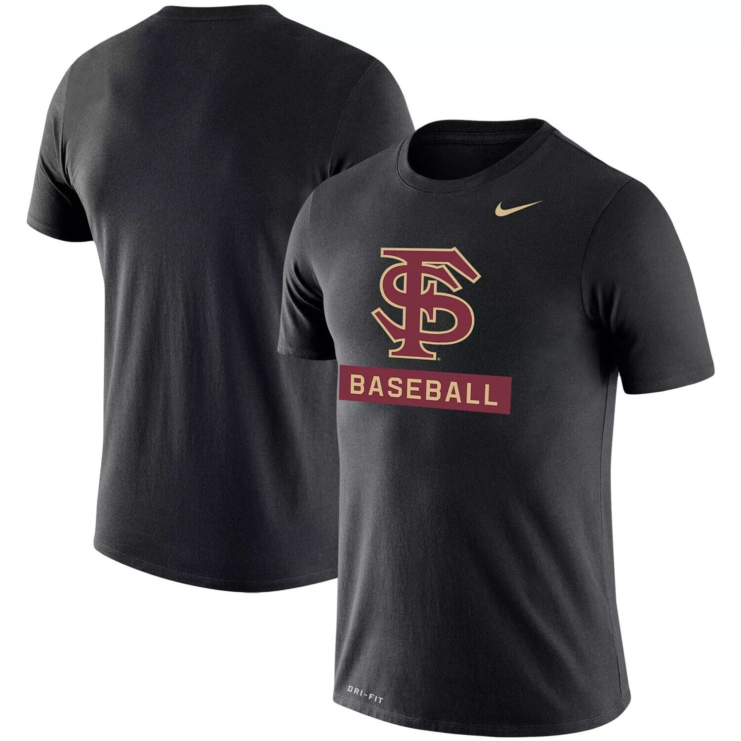 

Мужская черная футболка с логотипом бейсбольной команды Florida State Seminoles Stack Legend Performance Nike, Черный