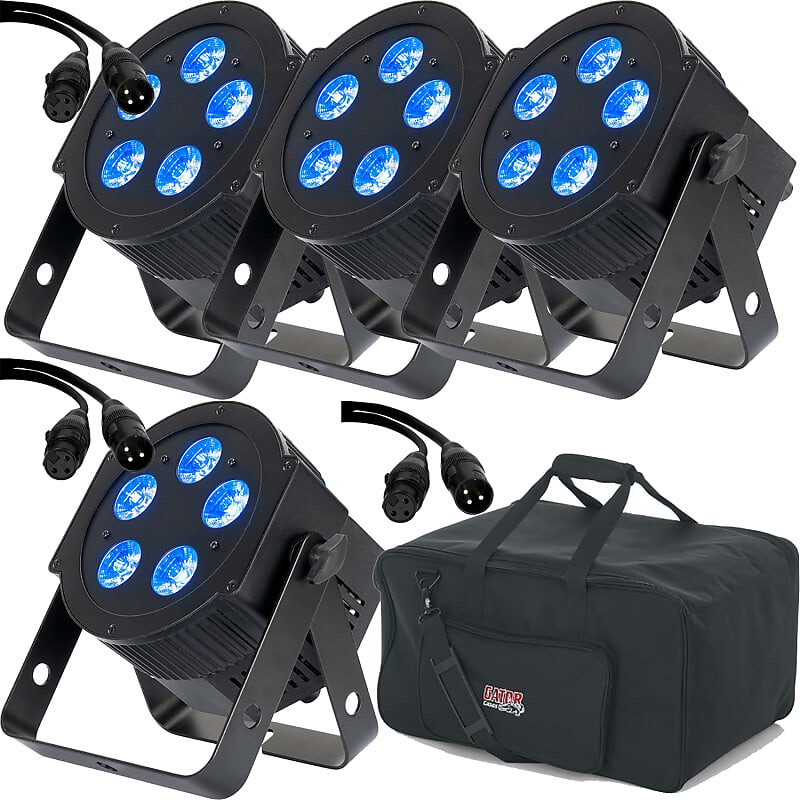 

ADJ American DJ HEX355 5PX HEX RGBAW+UV LED Par Lights (4) с сумкой, кабелями