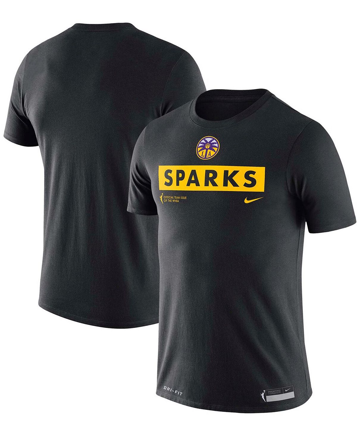 Мужская черная футболка los angeles sparks для тренировок Nike, черный printio блокнот los angeles