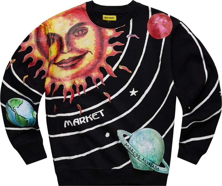 

Толстовка Market Solar System Aop Crewneck 'Black', черный