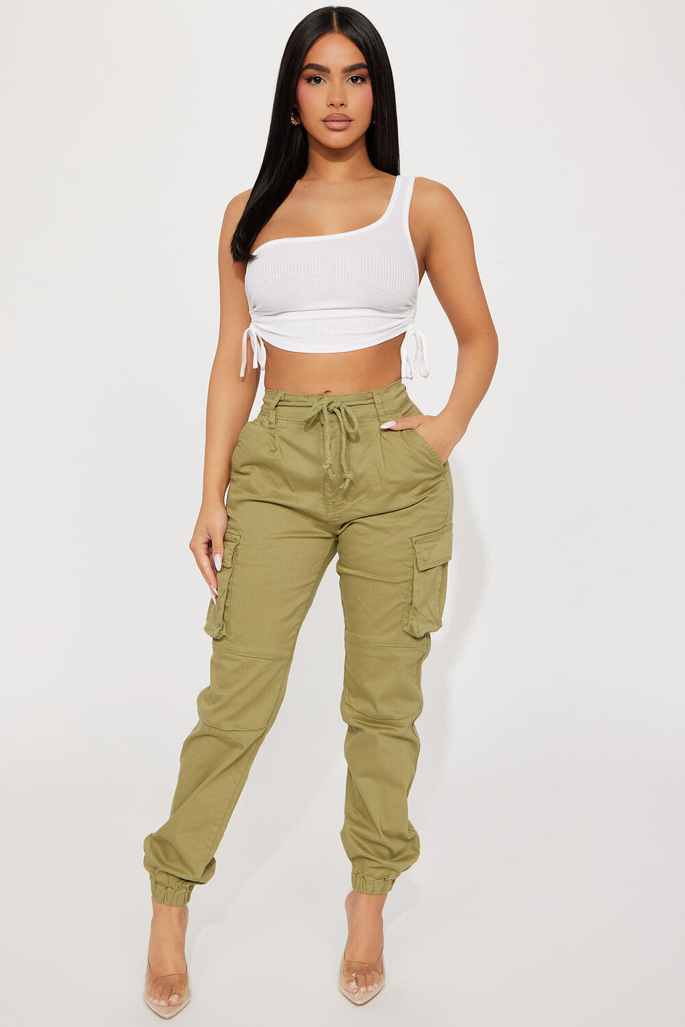 

Брюки карго Fashion Nova RJJ3645, шалфей, Коричневый