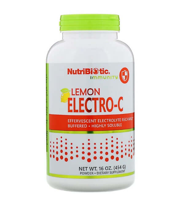 Лимонный порошок NutriBiotic Electro-C, 454 г пищевая добавка nutribiotic immunity cherry electro c 454 г