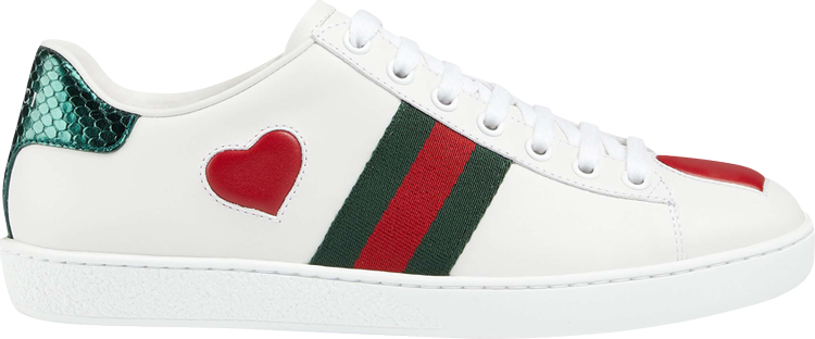 Кроссовки Gucci Wmns Ace Low Heart, белый - фото