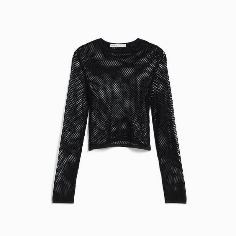 

Футболка Bershka Seamless Mesh, черный
