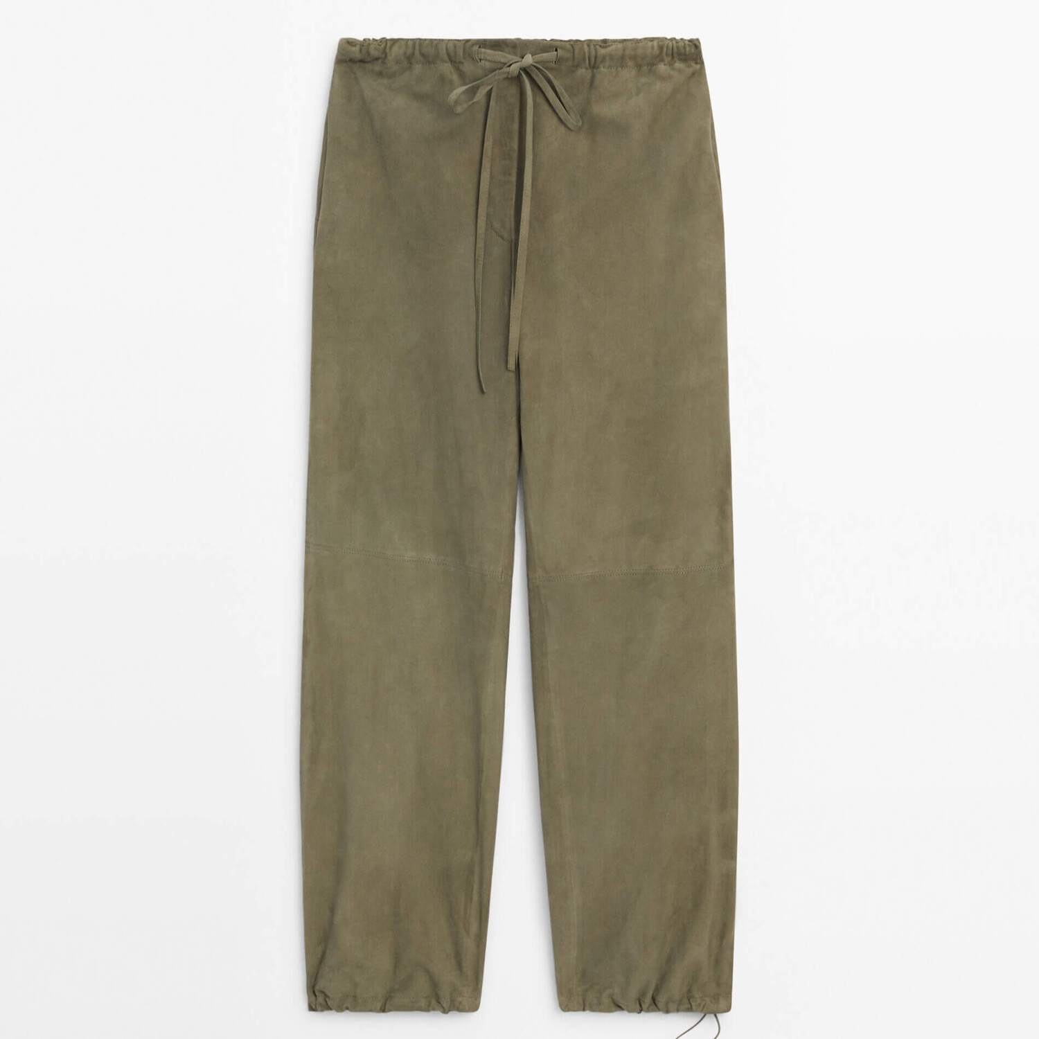 

Брюки Massimo Dutti Suede Leather Jogger, зеленый